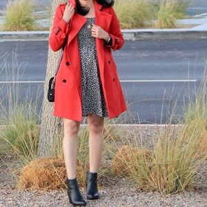 WHBM Classic trench coat in red